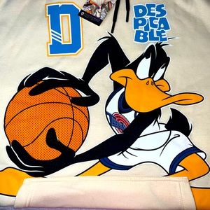 Men’s Cream Sweater with Space Jam character Daffy Duck